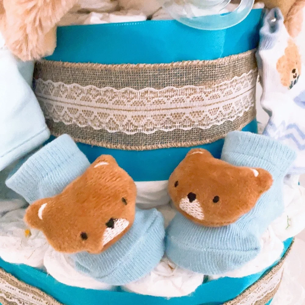 Teddy Bear Diaper Cake